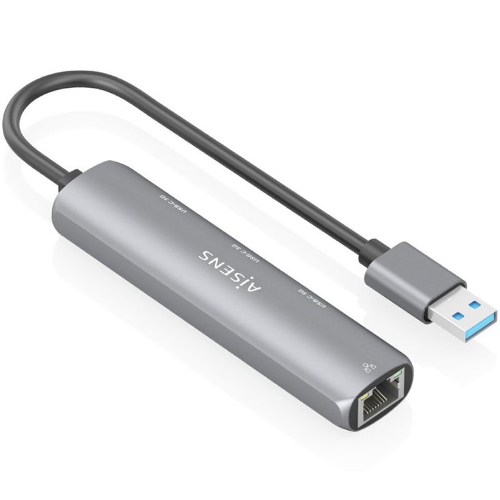 Aisens USB-A Docking Station Ethernet Gigabit y 3x USB-C, Gris
